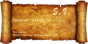 Sporer Virág névjegykártya